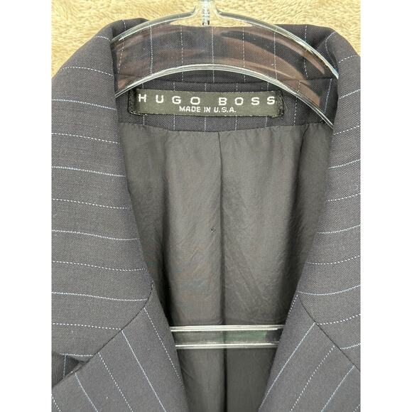 Hugo Boss Suit Jacket Mens 40S Navy Pinstripe Einstein Sigma Wool Work Old Money - Picture 2 of 11